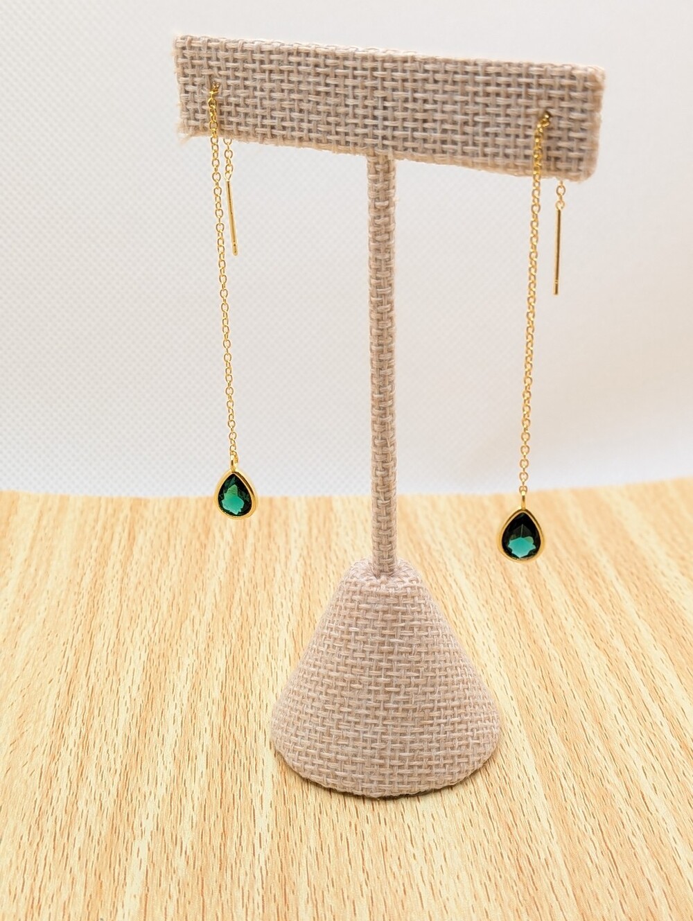 Emerald Drop Earrings - Picture 3 of 6